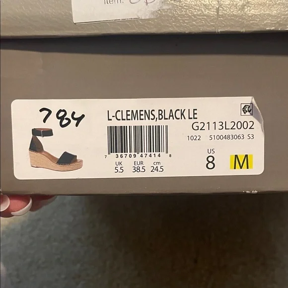 Franco Sarto Black Espadrille Wedge Sandals - Picture 13 of 13